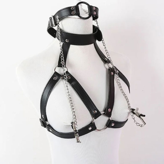 Портупея Notabu с кляпом и зажимами